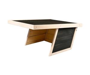 dobar® Garaje para Robot cortacésped Suburb I, Techo Plano de Madera, Refugio para Robot de césped de Madera Maciza con betún, Color Antracita y Blanco