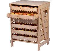 dobar Green Label 29024FSCe - Macetas de manzanas con 6 cajones, horda de frutas de madera maciza, estantería para alimentos, caja de manzanas, caja de frutas, 51 x 40,5 x 70,5 cm, pino macizo natural