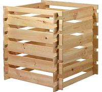 dobar Green Label 58600FSCe Bandeja de Compostes Stecki | contenedor de abono de Madera con Sistema de inserción | Cubo Cuadrado de Compost de Madera Maciza | Cubo de Compost de jardín 320 l | Kit de