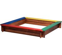 dobar® Green Label - Caja de Arena Cuadrada de Madera sin Techo, Caja de Arena clásica para niños, de Madera Maciza, 117 x 117 x 18 cm, 5 Colores