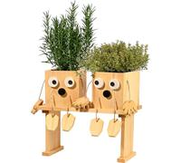 dobar® Green Label Laura & Lisa - Macetas de Madera Maciza