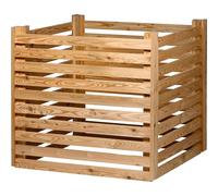 dobar® Green Label Práctico compostador Semi | Contenedor de compostaje de Madera de alerce | Compostador de jardín con 350 litros de Capacidad | 76 x 76 x 73 cm | Naturaleza