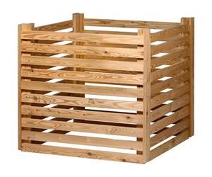 dobar® Green Label Práctico compostador Semi | Contenedor de compostaje de Madera de alerce | Compostador de jardín con 350 litros de Capacidad | 76 x 76 x 73 cm | Naturaleza
