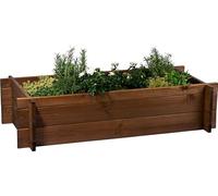 dobar® Jardinera Grande con Sistema de Ranuras | Jardinera de Madera Maciza | 117 x 58,5 x 27,5 cm | marrón Oscuro | Pino