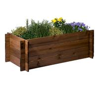 dobar® Jardinera Grande con Sistema de Ranuras | Jardinera de Madera Maciza | 117 x 58,5 x 38,5 cm | marrón Oscuro | Pino