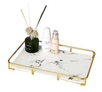 Dobbyby Bandeja de tocador, Organizador de Maquillaje, Almacenamiento de cosméticos, Organizador de Cuidado de la Piel, Estante de exhibición en tocador, Estante de Acero Inoxidable, bandejas de