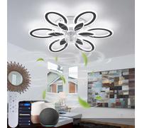 Dobecd Ventilador De Techo Con Luz LED Blanco Compatible Con Alexa Tuya Smart App Google Assistant Ceiling Fan with Light Moderno Regulable Memoria Reversible Lámpara Ventilador Techo