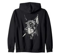 Doberman Cigarrillo Fumando Perro Vintage Doberman Funny Meme Sudadera con Capucha