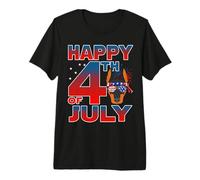 Doberman Dog American Flag Glasses Happy 4th of July Camiseta Premium