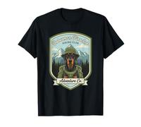 Doberman Hiking Club Adventure, Perro Vintage, mamá y papá Camiseta