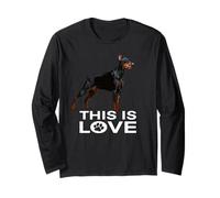 Doberman Love Amante de los Perros Doberman Pinscher Manga Larga