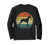 Doberman Lover Owner Gifts Retro Sunset Dog Silueta Papá Manga Larga