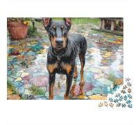 Dóberman Mosaico Colorido Puzzle para Adultos Puzzle de 1000 Piezas Relajante Decoración Regalo Familiar 70x50cm/1000pcs