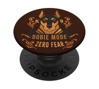 Doberman Pincher Dobie Mode Zero Fear PopSockets PopGrip Adhesivo