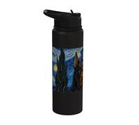 Doberman Pinscher Dog Van Gogh Noche estrellada Stainless Steel Insulated Water Bottle