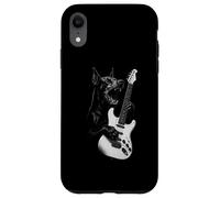 Doberman Pinscher Tocando Guitarra Rock Música Amante de los Carcasa para iPhone XR