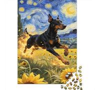 Doberman Puzzles Imposible,desafío for Adults Cielo Nocturno Estrellado Entretenimiento Creativo 1000 Piezas Obra De Arte De Juego De para Adultos Y Niños A Partir De 12 Años 1000pcs (75x50cm)