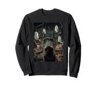 Doberman Selfie con Fantasmas Bosque embrujado Perro de Halloween Sudadera