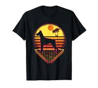Dobermann Dog Retro Sunset Classic Vintage 80s Dogs Lovers Camiseta