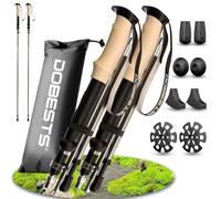 DOBESTS Bastones de Senderismo, Bastones Trekking Plegables 110-130cm Bastones Marcha Nordica de Aluminio, Palos Senderismo Bastones Trail Running (Gris Plateado-Mango de Corcho)