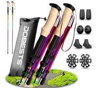 DOBESTS Bastones de Senderismo, Bastones Trekking Plegables 110-130cm Bastones Marcha Nordica de Aluminio, Palos Senderismo Bastones Trail Running (Multicolor)