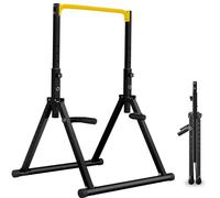 DOBESTS Estación de Dominadas Plegable Power Tower Dip Station,Estación de Fondos,Altura Ajustable, Multifuncional Maquina Dominadas Gimnasio en Casa for Pull Up& Dip Training(011,yellow)