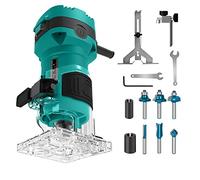 Dobetter Herramienta de enrutador de madera de 4,5 amperios, enrutador compacto con 6 brocas de enrutador de madera, pinzas de 1/4 pulgadas y adaptador de 8 mm/12,7 mm -PATR550