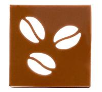 Dobla Decoración cuadrada de encaje con granos de café y chocolate