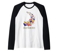 Dobla tu Camino Origami Inspiration Crane Paper Folding Art Camiseta Manga Raglan