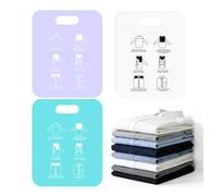 Doblador Camisetas 3 Piezas Doblador de Ropa,Resistente y Fácil de Guardar Tabla Doblar Ropa,Impresión de Alta Definición Organizador de Camisetas,30,5 × 25 cm (Blanco,Cian,Violeta)