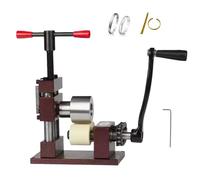 Dobladora de anillos metal, dobladora manual de joyas, dispositivo para doblar anillos con boca con manivela, ideal para hacer adornos DIY, moldea eficientemente diversas metal.(Red,Rubber)