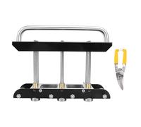 Dobladora de rodillos de tres estaciones, máquina laminadora de bordes de chapa metálica, ángulo ajustable de 0 a 90 grados con rodillos en forma de V para techos de acero, (Negra)