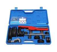Dobladora de tubo multicapa manual, dobladora de tubo de cobre hasta 90°, dobladoras de tubos de trinquete 7 matrices herramienta doblado 6 a 22mm 1/4"-7/8", para tubos de cobre aluminio (CT-999 rojo)