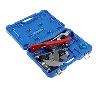 Dobladora de tubo multicapa manual, dobladora de tubo de cobre hasta 90°, dobladoras de tubos de trinquete 7 matrices herramienta doblada 6 a 22mm 1/4"-7/8", para tubos de cobre aluminio (rojo)