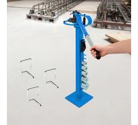 Dobladora manual de tubos de acero azul, rango de flexión 0-200°, 7 formas de flexión, mango telescópico de 49 a 69 cm, altura de trabajo 97,5 cm, 21 kg, para obras y talleres