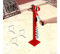 Dobladora manual de tubos de acero rojo, rango de flexión 0-200°, 7 formas de flexión, mango telescópico de 49 a 69 cm, altura de trabajo 97,5 cm, 21 kg, para obras y talleres
