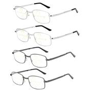 Doblar de Anteojos de Lectura,Anteojos de Bloqueo con Luz Azul,Uso Cercano Y Lejano,Anteojos de Lectura Computadora para Hombres,Grado de Ajuste Automático (+2.75,2Black+2Silver)