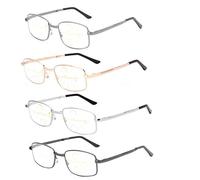 Doblar de Anteojos de Lectura,Anteojos de Bloqueo con Luz Azul,Uso Cercano Y Lejano,Anteojos de Lectura Computadora para Hombres,Grado de Ajuste Automático (+3.50,4 colores)