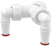 Doble 17-23mm Lavavajillas Codo Entradas 1" BSP Drenaje Trampa Residuos Con