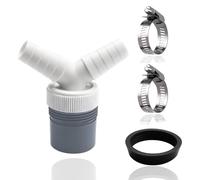 Doble Adaptador en Y para Tubo Desague, para Lavadora y Tubo Desague de Lavavajillas con Salida, El Juego Incluye 2 Abrazaderas de Manguera, para la Conexión de Dos Aparatos a un