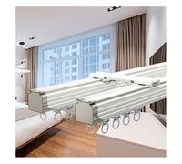 Doble Ain Trac - Riel de aluminio silencioso para montaje en pared/techo para oficina y hogar, 500 cm de longitud, acabado blanco, perfecto para optimización del espacio y soluciones de privacidad