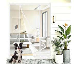 Doble Apertura Mosquitera Puerta Magnética 250x295cm Efectiva barrera contra mosquitos e os mientras permite una excelente circulación de aire fresco para tardes relajadas en la terraza con Blanco