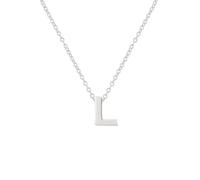 doble aro - Colgante para Mujer con Letra Inicial - Collar con Inicial para mujer - Colgante de Plata de Ley 925/1000 con Iniciales. Modelo L Plata.