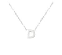 doble aro - Colgante para Mujer con Letra Inicial - Collar con Inicial para mujer - Colgante de Plata de Ley 925/1000 con Iniciales. Modelo D Plata.