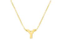 doble aro - Colgante para Mujer con Letra Inicial - Collar con Inicial para mujer - Colgante de Plata de Ley 925/1000 con baño de Oro de 18 Kt con Iniciales. Modelo Y Oro.