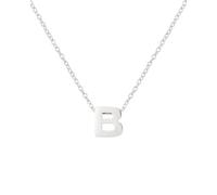 doble aro - Colgante para Mujer con Letra Inicial - Collar con Inicial para mujer - Colgante de Plata de Ley 925/1000 con Iniciales. Modelo B Plata.