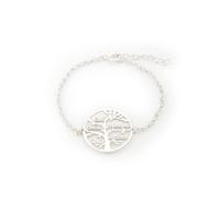 doble aro Pulsera Personalizable del Árbol de la Vida | Lleva los Nombres de la Familia Contigo | de Estilo Sofisticado | en Plata de Ley | Joyería Especial para Mamá o la Abuela (Color Plata)