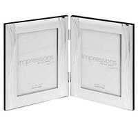 Doble bañado en plata diseño de onda 4 "x 6 marco de fotos en caja de regalo