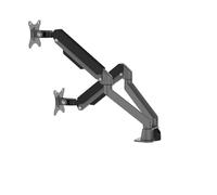 Doble Brazo de Pantalla Ajustable en Altura, Rotación de elevación de la Pantalla de la Base del Brazo Doble del Soporte del Monitor de la Pantalla de la aleación de Aluminio Gris