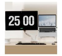 Doble Brazo de Pantalla Ajustable en Altura, Soporte De Monitor 2 En 1 for Pantalla Dual Y Notebook Blanco con Brazo Estante for Radiador